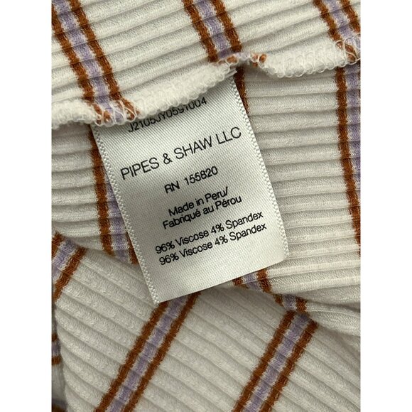 Veronica Beard Jeans Women's White Red Tal Stripe Henley Top Size Large Casual - Picture 6 of 7